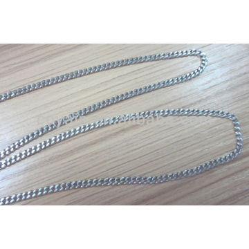 stainless steel jewelry silver curb chain necklace